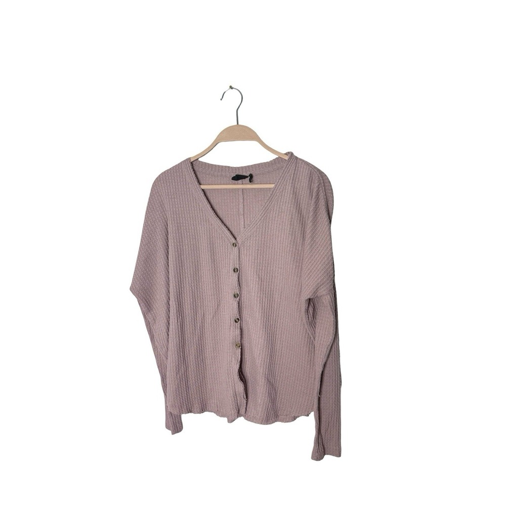 Urban Outfitters Out From Under Waffle Knit Oversized Boho‎ Button-Up Top Size S